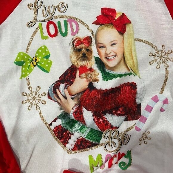 New JoJo Siwa Christmas Pajamas, 2 Piece Holiday Set, Size 6 6X - Picture 2 of 4